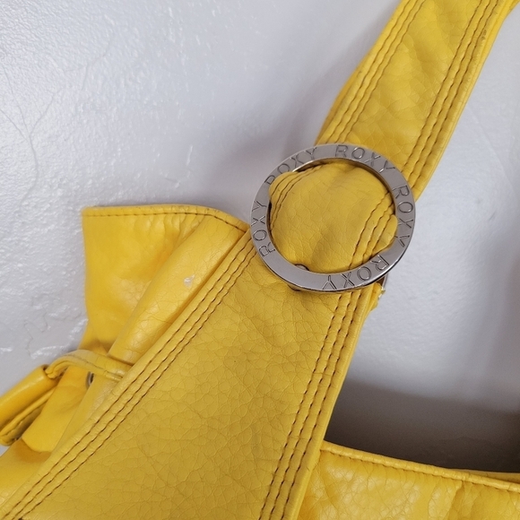 Roxy Bright Yellow Purse Handbag Shoulder Bag Summer Spring Faux Leather Sunny - Picture 2 of 8